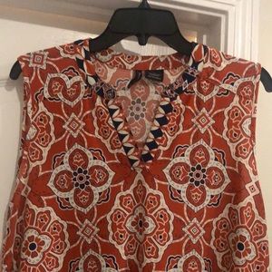 Orange and blue tank top dress